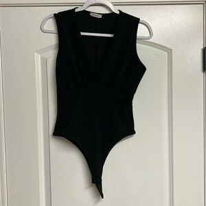 Black V Neck body suit